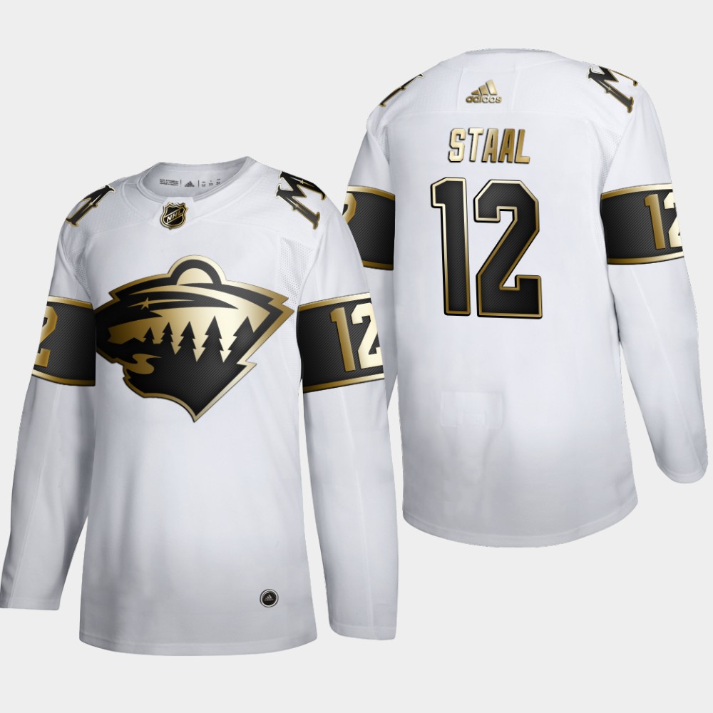 Minnesota Wild #12 Eric Staal Men Adidas White Golden Edition Limited Stitched NHL Jersey->florida panthers->NHL Jersey